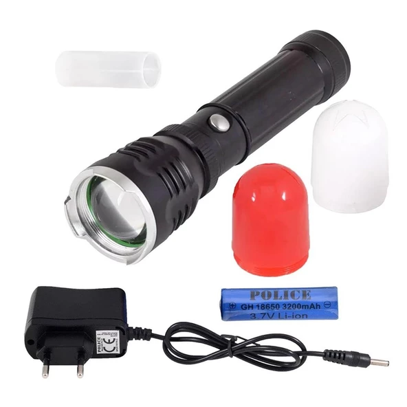 Police PS-22 Cree Led + Zoom + Magnet Şarjlı El Feneri