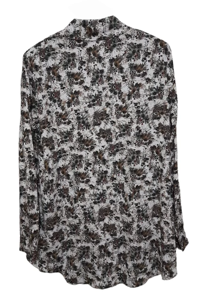 KEHİLA BÜYÜK BEDEN KREM-YEŞİL DESENLİ GÖMLEK - 2