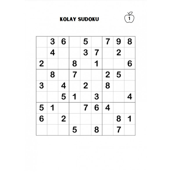 Kolay Sudoku Tam Sayfa (200 Süper Sudoku Kalem Hediyeli) - Resim 3