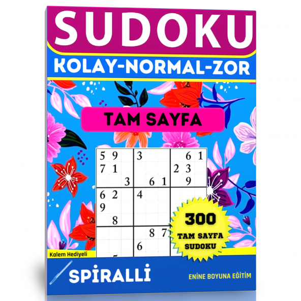 Sudoku Tam Sayfa Kolay-Normal-Zor (300 Süper Sudoku Kalem Hediyeli) ürün görseli 1