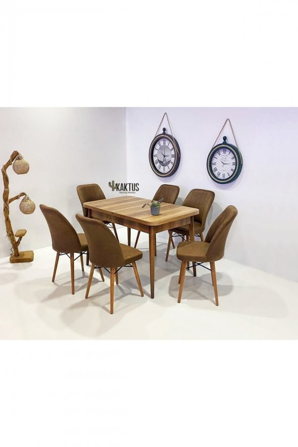 ADAHOME 6 Kişilik Açılır Masa Sandalye Takımı Mutfak Masası Takımı Salon Masası Yemek Masası Masa Takımı