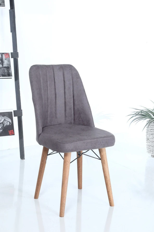 İnjir Home Arthur Serisi 1 Adet Sandalye Mutfak Sandalyesi Yemek Odası Sandalyesi - Gri