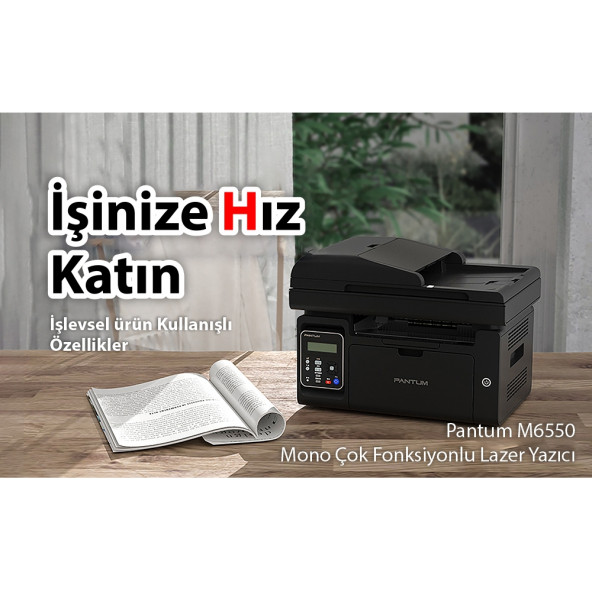 Pantum M6550nw Yazıcı Tarayıcı Fotokopi Network Wi-fi Mono Çok Fonksiyonlu Lazer Yazıcı - 2