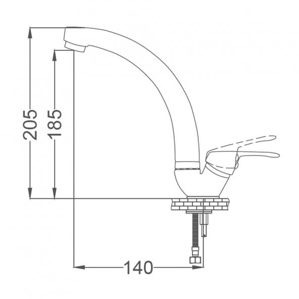 Gms Sırma Tek Girişli Mermer Üstü Lavabo Bataryası SR241 - 2
