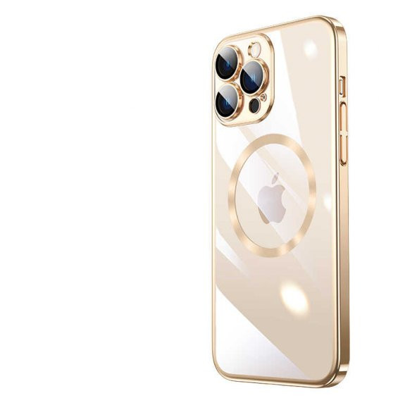 Apple iPhone 14 Pro Max Kılıf Kamera Lens Korumalı Magsafe Şarj Destekli Kenarları Renkli Sert Kapak