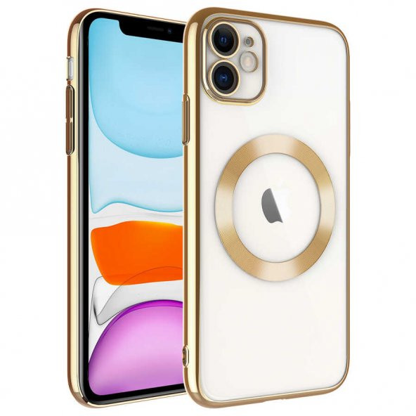 Apple iPhone 11 Uyumlu Kılıf Kamera Lens Korumalı Magsafe Şarj Destekli Kenarları Renkli Sert Kapak