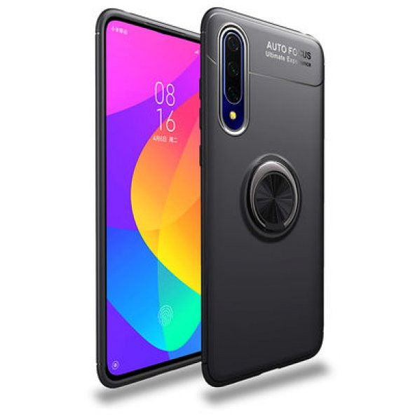 Huawei P Smart Pro 2019 Uyumlu Kılıf Kamera Korumalı Renkli Yüzüklü Standlı Koruyucu Kapak