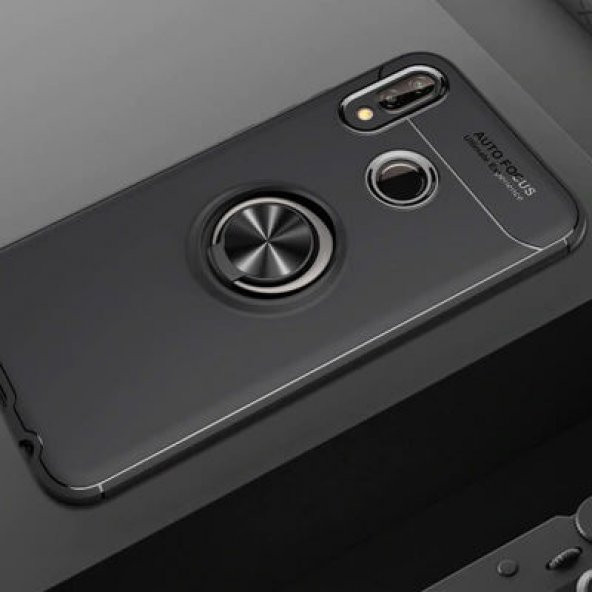 Huawei P Smart 2019 Uyumlu Kılıf Kamera Korumalı Renkli Yüzüklü Standlı Koruyucu Kapak
