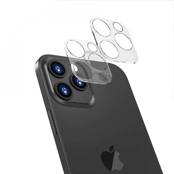Apple iPhone 13 Pro Max Uyumlu Temperli Kamera Lens Koruyucu Şeffaf Cam Filmi
