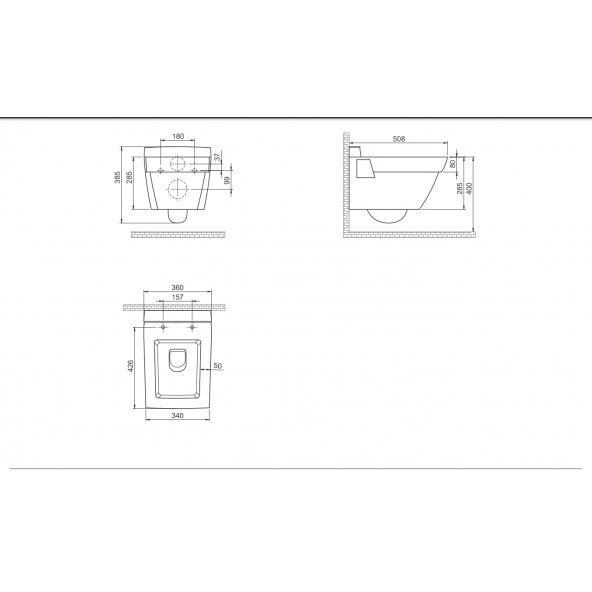 Turkuaz Mona Kanallı Asma Klozet ve Yavaş Kapak - 3