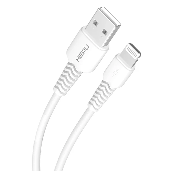 HEPU HP-424 Mild USB - iPh Lightning QC3.0 3.1A Şarj Kablosu 30cm Beyaz