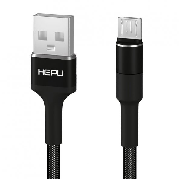 HEPU HP-414 Solid USB - Micro USB QC3.0 3.1A Şarj Kablosu 1mt Siyah - 3