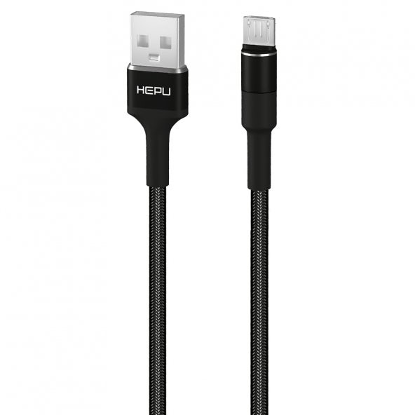 HEPU HP-414 Solid USB - Micro USB QC3.0 3.1A Şarj Kablosu 1mt Siyah - 4