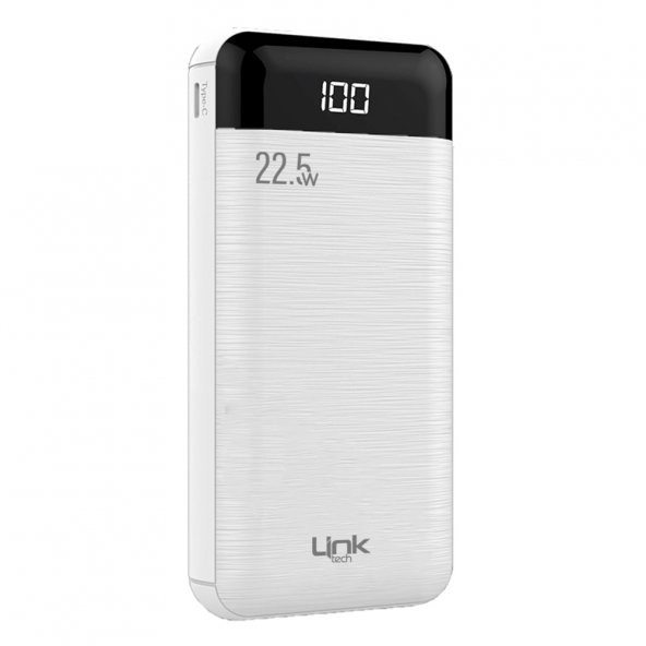 LinkTech P228 20000 mAh PD 22.5W Led Ekranlı Powerbank Beyaz