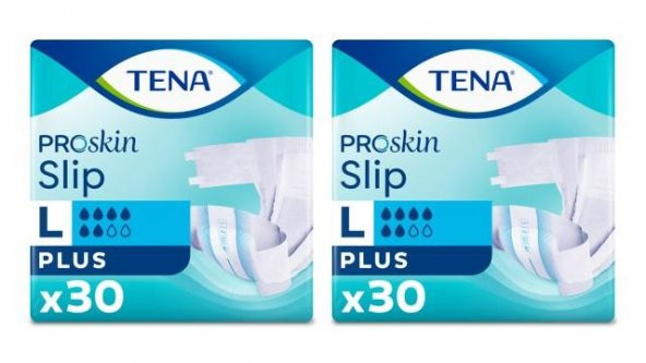 Tena Proskin Slip Plus 6 Damla Büyük Boy Large Belbantlı Hasta Bezi 30Lu 2 Paket / 60 Adet
