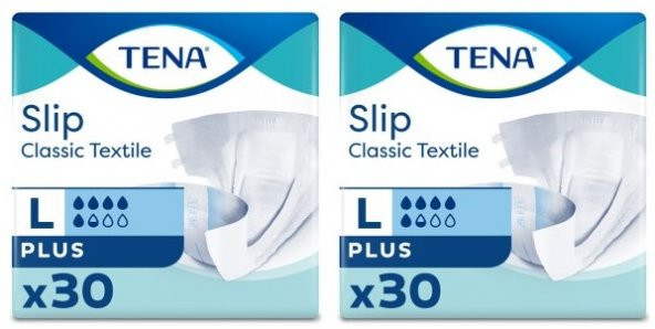 Tena Slip Classic Tekstil 5,5 damla Büyük Boy Large Belbantlı Hasta Bezi 30lu 2 paket / 60 adet