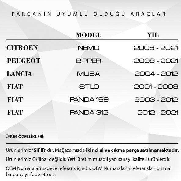 Fiat Doblo, Punto, Lancia, Citroen, Peugeot için Çamurluk Sinyali - 2