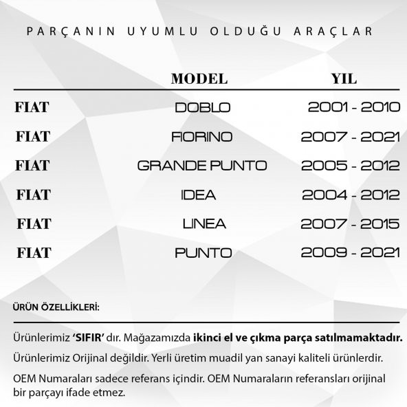 Fiat Doblo, Punto, Lancia, Citroen, Peugeot için Çamurluk Sinyali - 3