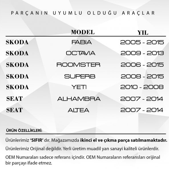 Volkswagen, Seat, Skoda, Audi İçin Far Yıkama Aparatı - 5