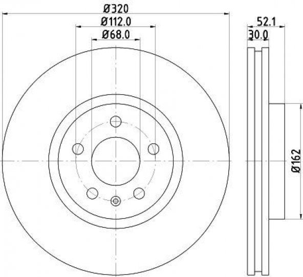 8DD 355 117-191 8R0615301F VOLKSWAGEN Tüm Araçlar ÖN DİSK A4 A5 08>320X28