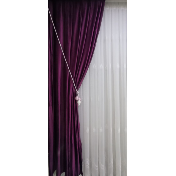 Fon Perde Toplama Aparatı Kornişe Takmatik Pembe Ekru Tavan Braçolu Perde Aksesuarı