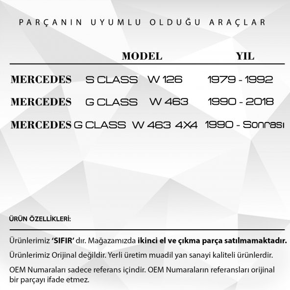 Mercedes S Class W126, G Class W463 için Sunroof Ayak Tamir Seti Sağ ve Sol - 2