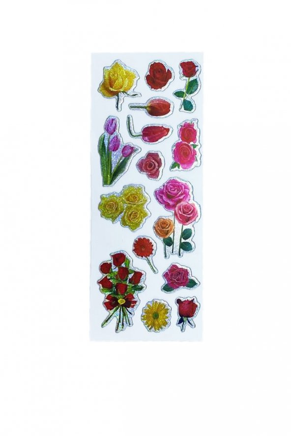 Sticker Kabartmalı Stiker Defter, Planlayıcı Etiket Gül (cb147) 16x7 cm ürün görseli 1