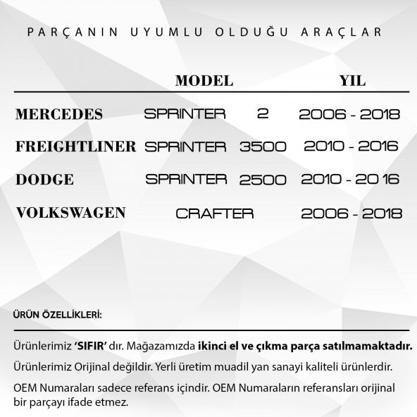 VW Crafter ve Mercedes Sprinter için Ön Cam Su Fıskiye Memesi - 2