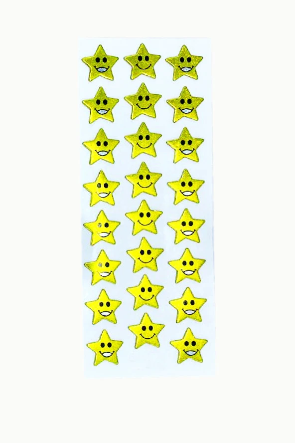 Sticker Kabartmalı Stiker Defter, Planlayıcı Etiket Yıldız Gülenyüz (cb253) 16x7 cm