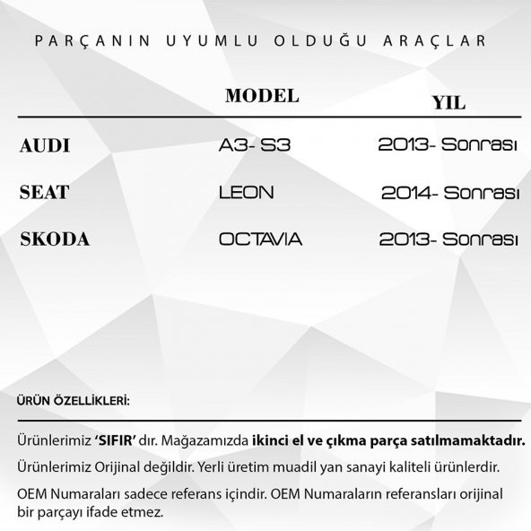 Volkswagen GOLF 7 için Sunroof Perde Parçası - 2