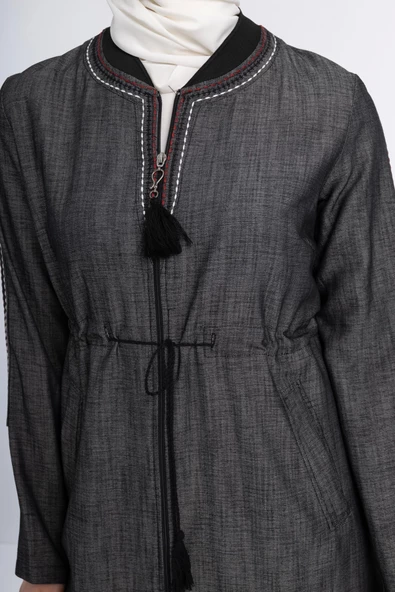 VİSKON KOT PARDESÜ - Siyah - 6