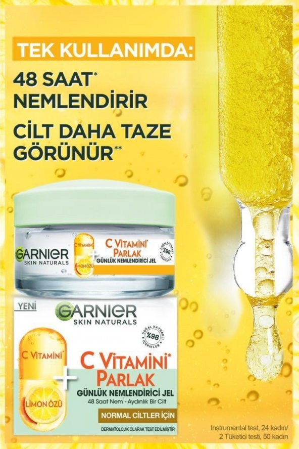 Garnier C Vitamini Parlak Günlük Nemlendirici Jel 50ml