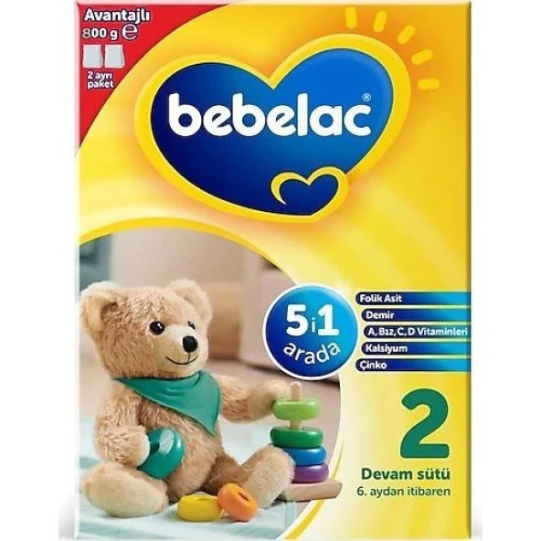 Bebelac 2 Devam Sütü 6 Ay+ 800 gr