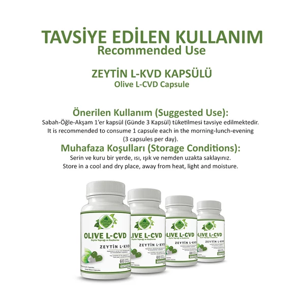 Gökçek Şifa Zeytin L-kvd Kapsül (OLİVE L-CVD CAPSULE) 60 Adet - Resim 4
