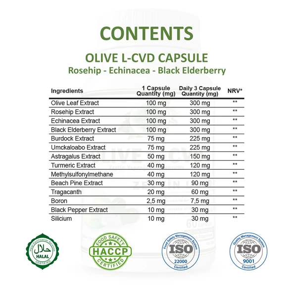 Gökçek Şifa Zeytin L-kvd Kapsül (OLİVE L-CVD CAPSULE) 60 Adet - Resim 2