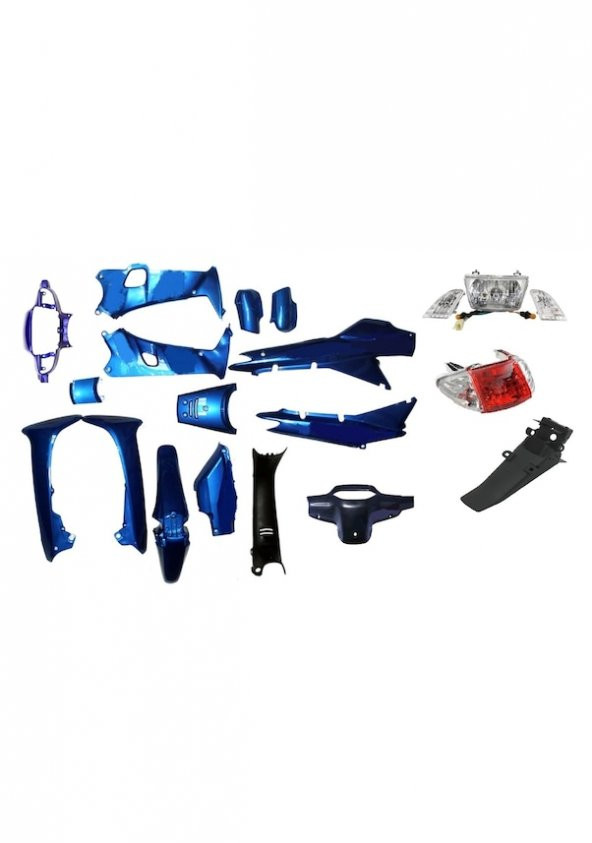 RAMZEY C100 LİFAN 100 KAPORTA SETİ MAVİ FAR STOP DAHİL - 1