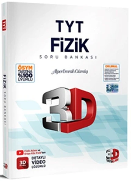 2023 TYT 3D Fizik Tamamı Video Çözümlü Soru Bankası 3D Yayınları