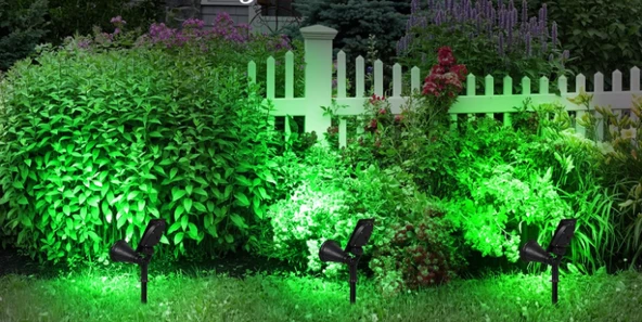 18w Led Solar Kazıklı Çim Armatür Cata Güneş Enerjili Çim Lambası Bahçe Aydınlatma Yeşil Renk Işık - Resim 7
