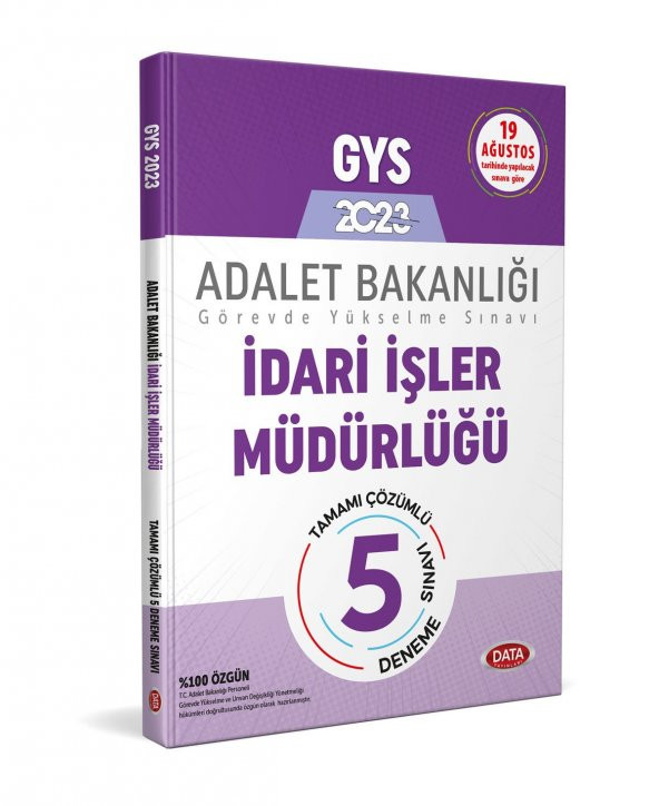 Data 2023 GYS Adalet Bakanlığı İdari İşler Müdürlüğü 5 Deneme Çözümlü Data Yayınları