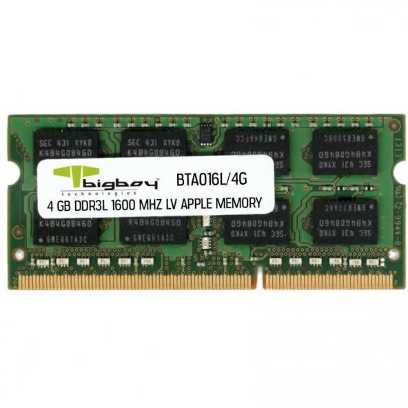BTA016L/4 Bigboy Apple 4GB DDR3 1600MHz CL11 LV Notebook Belleği