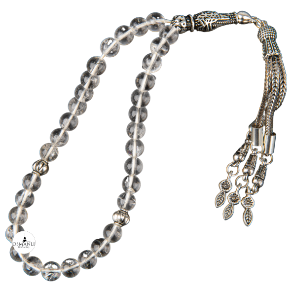 Kristal Kuvars Doğal Taş Tesbih 33lük - 6mm - 4