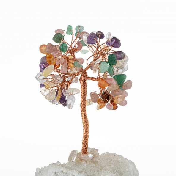 Çakra-Kristal Kuvars Doğal Taş Dekoratif Ağaç - 3