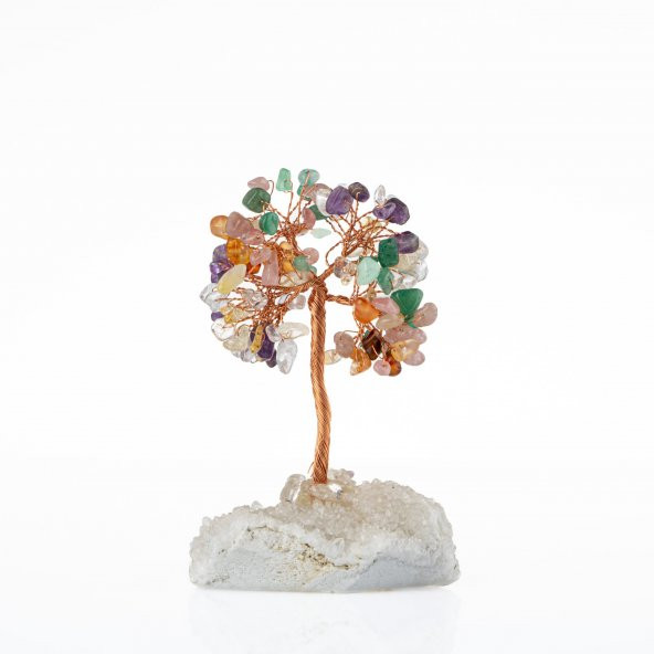 Çakra-Kristal Kuvars Doğal Taş Dekoratif Ağaç - 4