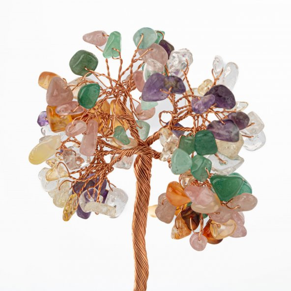 Çakra-Kristal Kuvars Doğal Taş Dekoratif Ağaç - 5