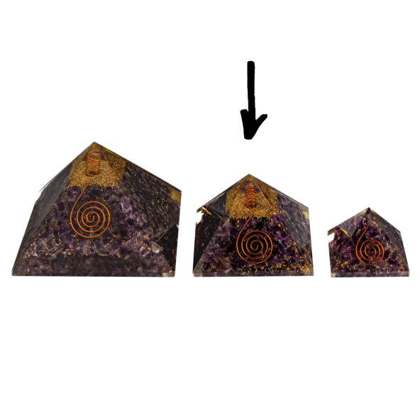 Ametist Doğal Taş Organit Piramit - 6cm - 3