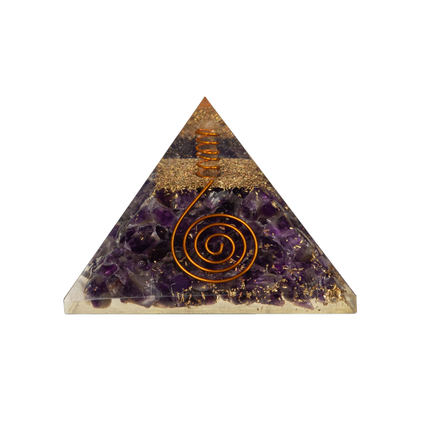 Ametist Doğal Taş Organit Piramit - 6cm - 6