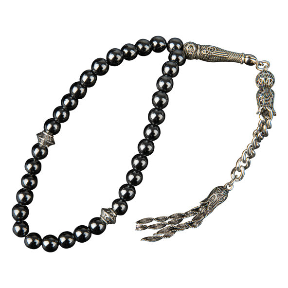 Hematit Doğal Taş Tesbih 33lük - 6mm