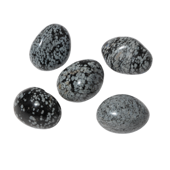 Karlı Obsidyen Doğal Taş Tımbıl El Taşı - 4