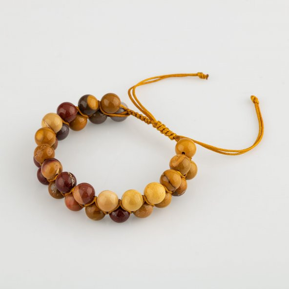 Jasper 8mm Çift Sıra Makrome Doğal Taş Bileklik - 2