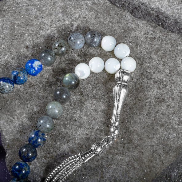 Yay Burcu Tesbih Ametist, Kalsit, Labradorit, Lapis Lazuli, Sedef - 2